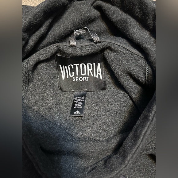 Victoria's Secret SPORT Large Cowl Neck Long Sleeve Black Pullover Hoodie - Picture 10 of 13